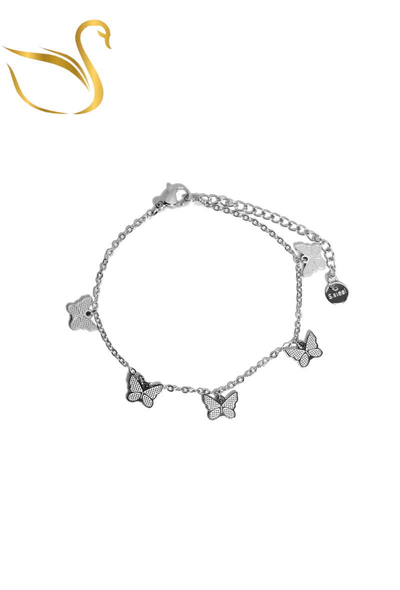 Grossiste Emma Fantaisies - Bracelet papillon Argent