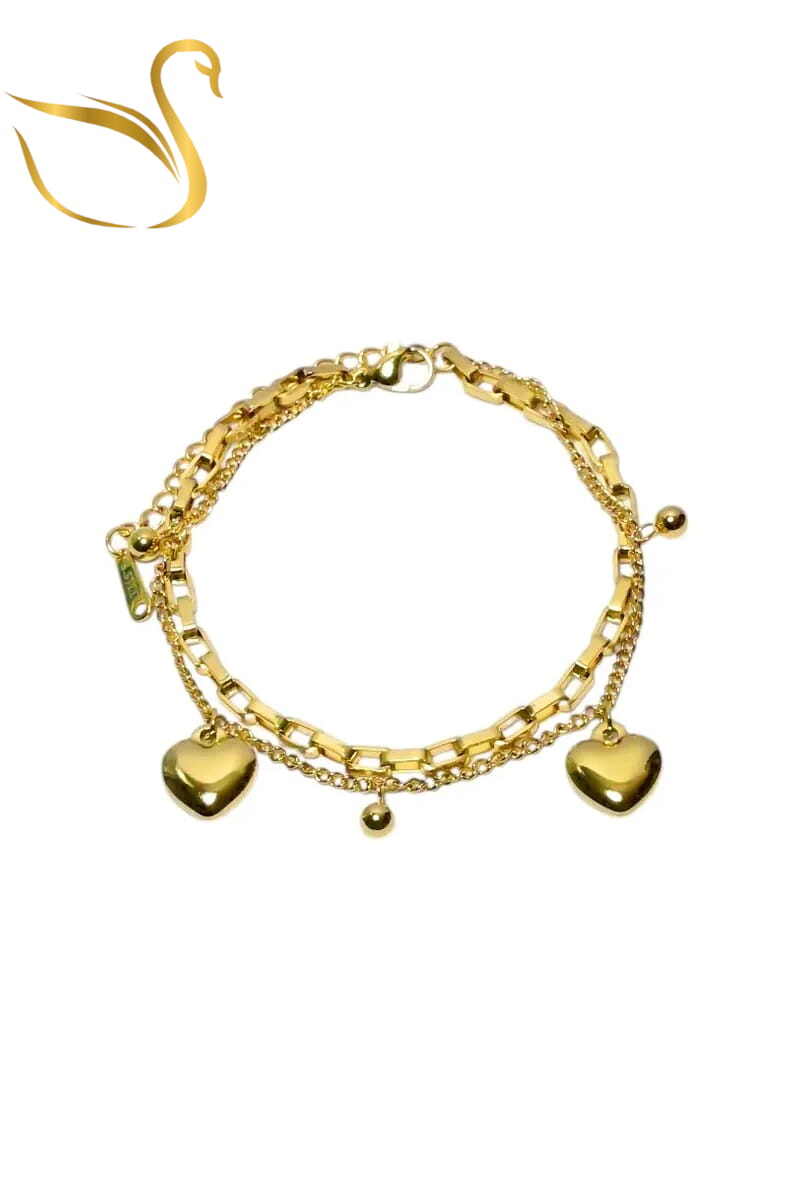 Grossiste Emma Fantaisies - Bracelet breloque coeur Or