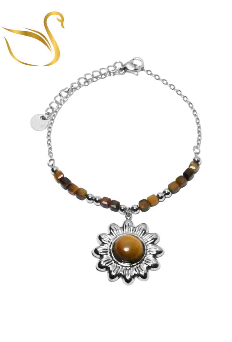 Grossiste Emma Fantaisies - Bracelet pierre minérale breloque Argent