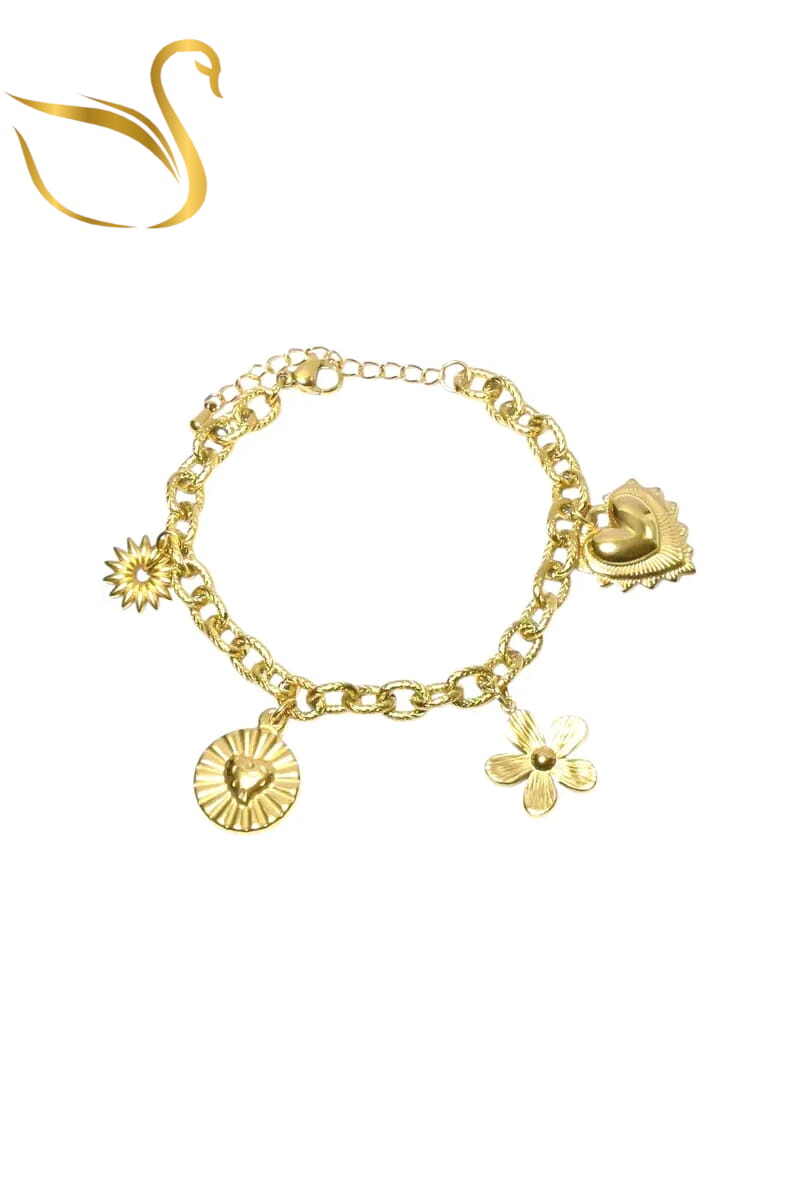 Grossiste Emma Fantaisies - Bracelet breloque fleur Or