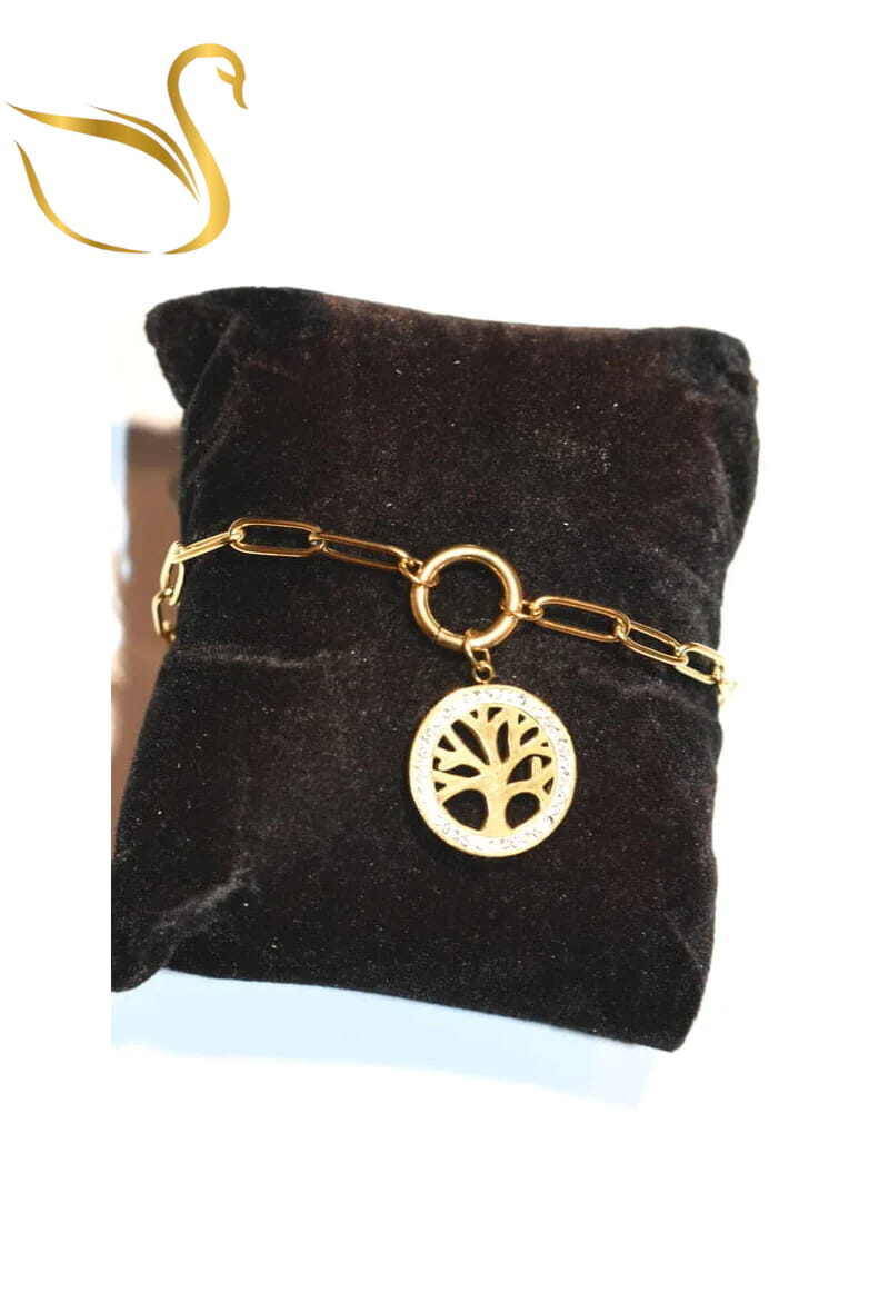 Grossiste Emma Fantaisies - Bracelet arbre de la vie Or