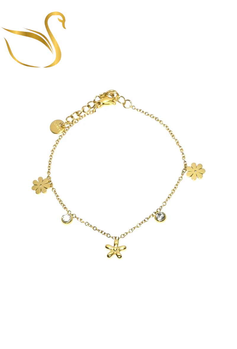 Grossiste Emma Fantaisies - Bracelet fleur Or