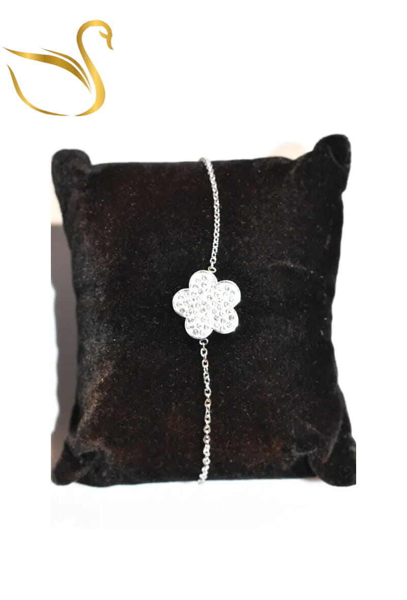 Grossiste Emma Fantaisies - Bracelet trèfle a 5 feuilles Argent