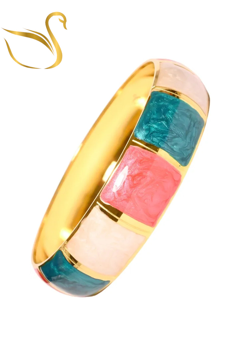Grossista Emma Fantaisies - Bracciale Thai Colorato in Oro