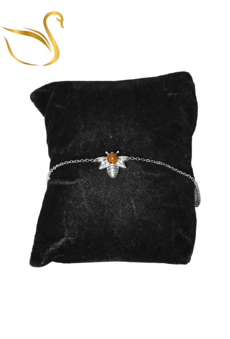 Grossiste Emma Fantaisies - Bracelet abeille oeil de tigre
