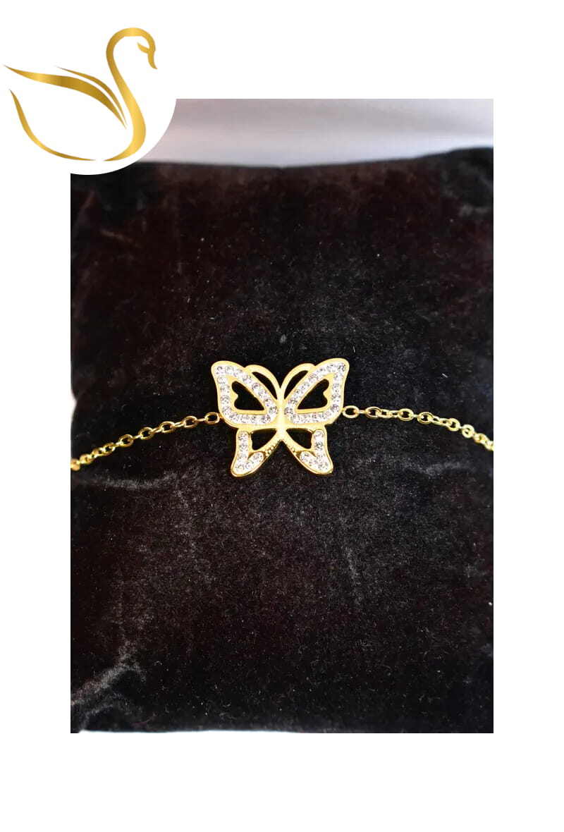 Grossiste Emma Fantaisies - Bracelet papillon Or