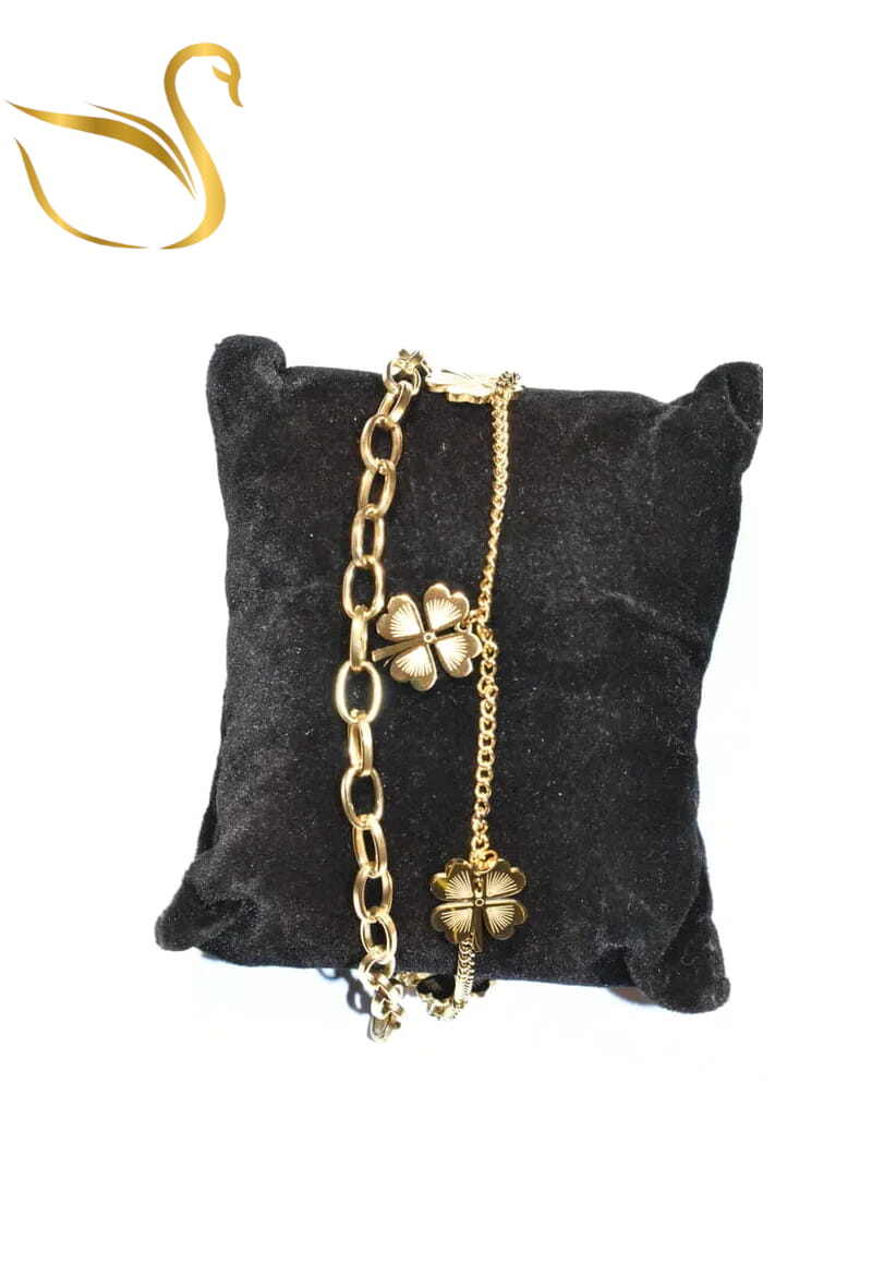 Grossiste Emma Fantaisies - Bracelet trèfle a quatre feuilles Or