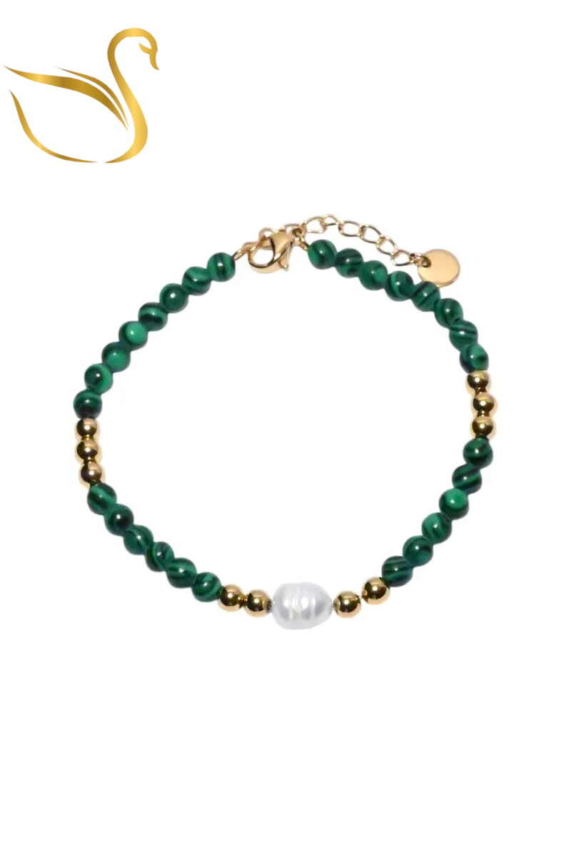 Grossiste Emma Fantaisies - Bracelet pierre minérale perle naturelle Or