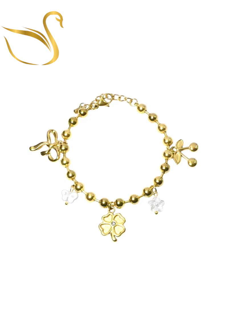 Grossiste Emma Fantaisies - Bracelet breloque tréfle Or