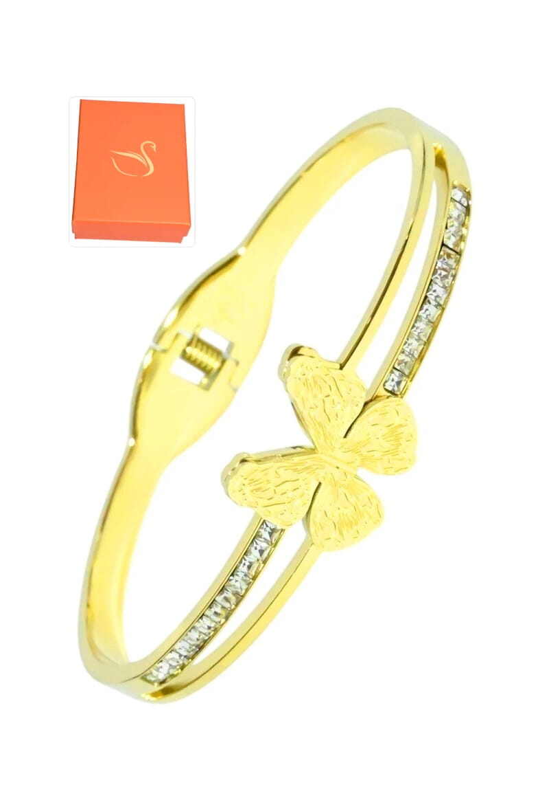Grossista Emma Fantaisies - Set Regalo Gioielli Bracciale Farfalla Oro