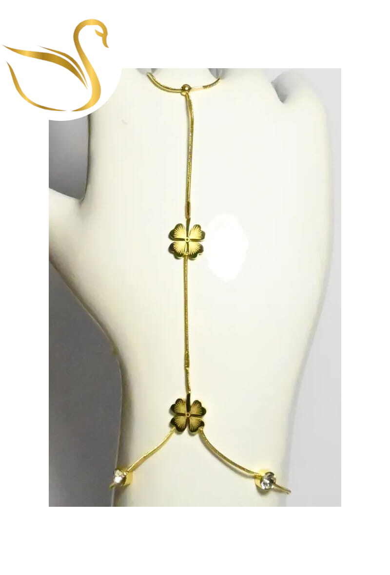 Grossiste Emma Fantaisies - Bracelet chaîne de main tréfle Or
