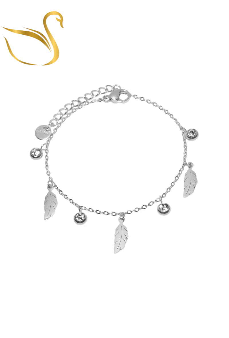 Grossiste Emma Fantaisies - Bracelet feuille Argent