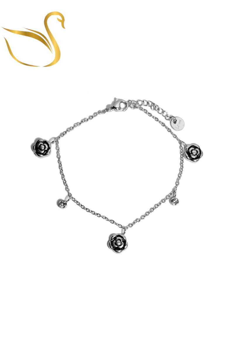 Grossiste Emma Fantaisies - Bracelet fleur Argent