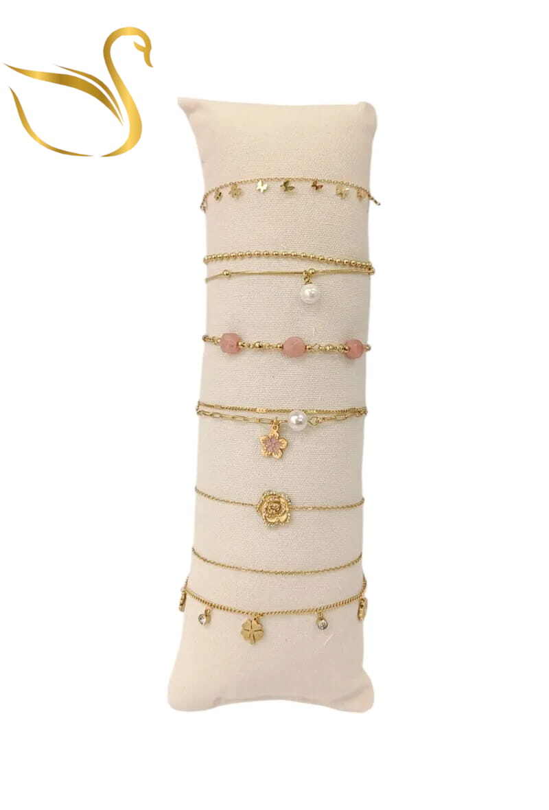 Grossiste Emma Fantaisies - Bracelet avec présentoire en lot Or