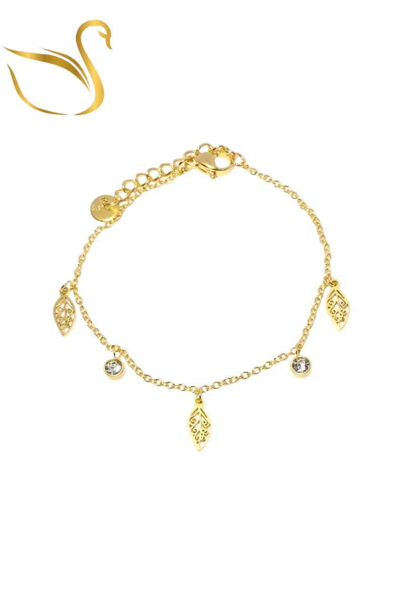 Grossiste Emma Fantaisies - Bracelet feuille Or