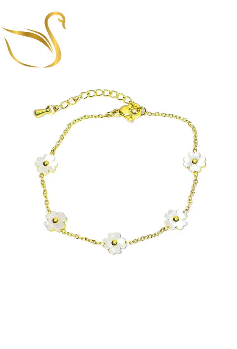 Grossiste Emma Fantaisies - Bracelet fleur Or