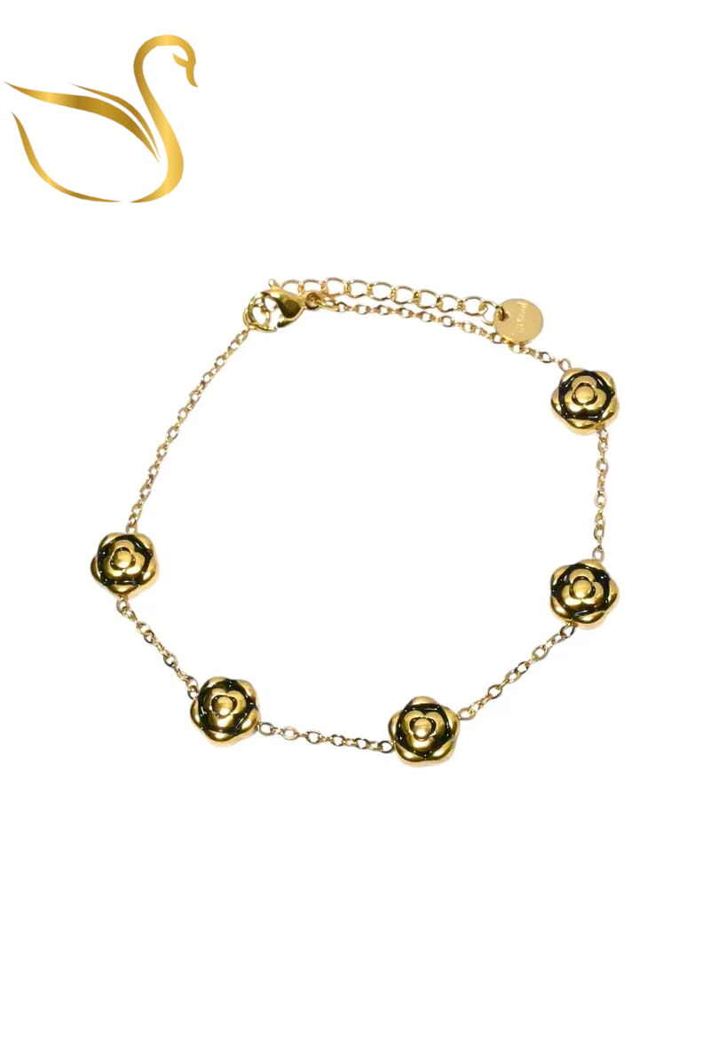 Grossiste Emma Fantaisies - Bracelet fleur Or