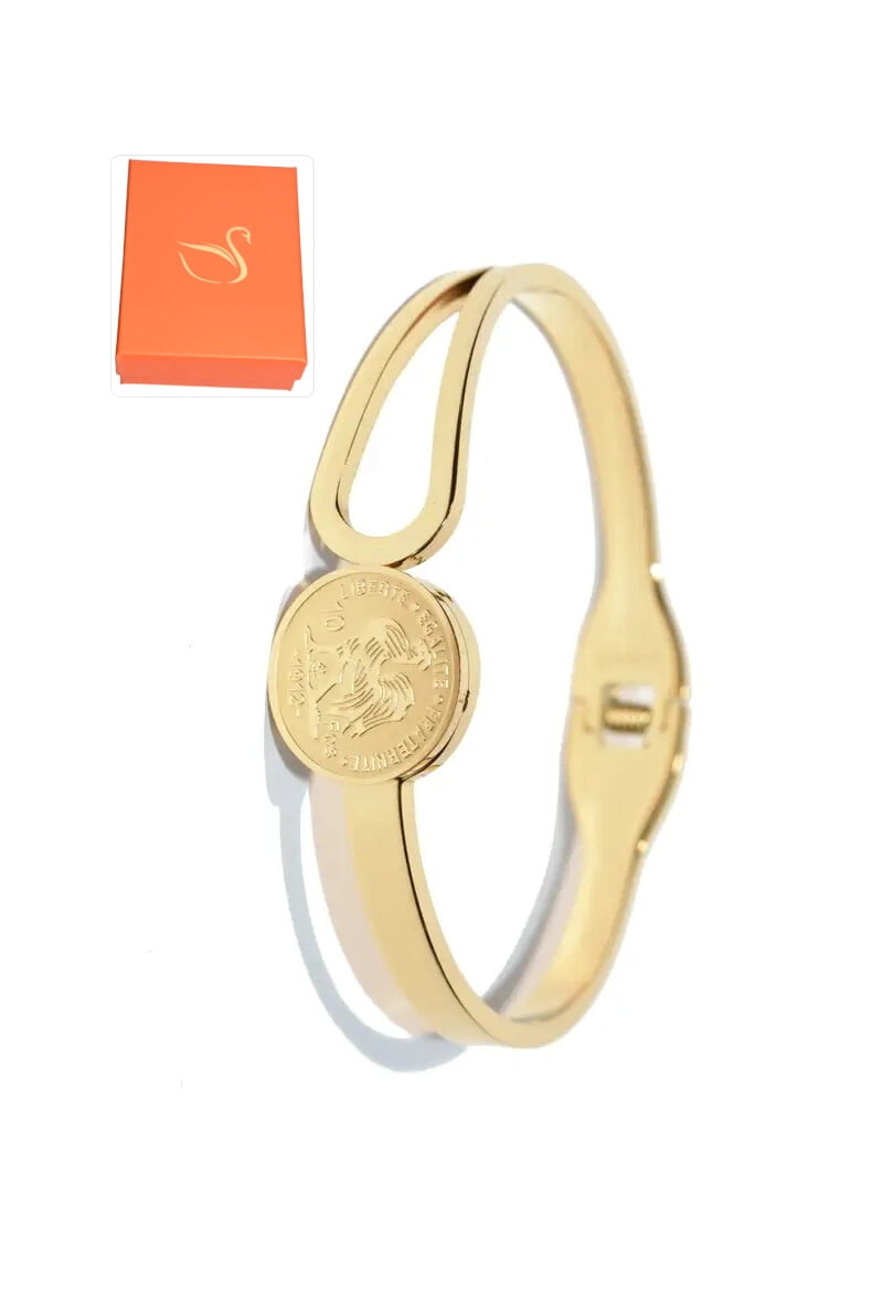 Wholesaler Emma Fantaisies - Gift box bangle rooster queen Liberty Equality Fraternity