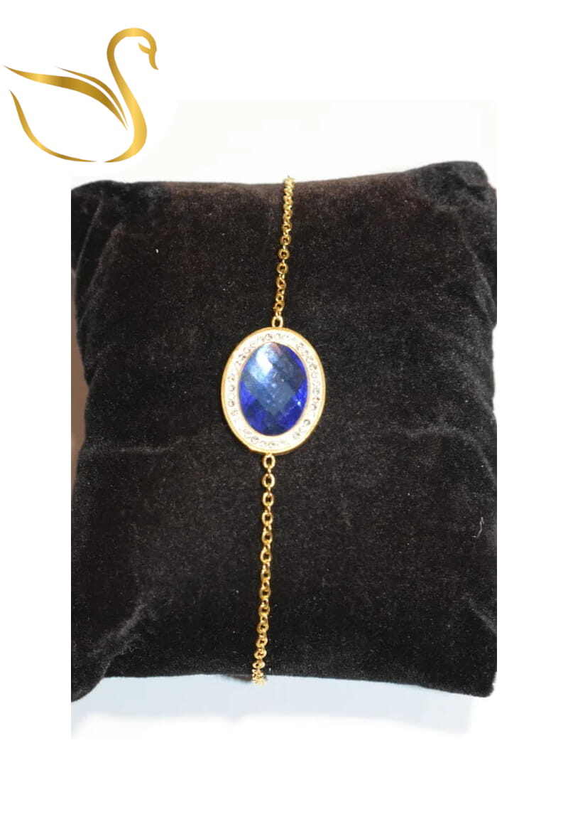 Grossiste Emma Fantaisies - Bracelet pierre bleu Or