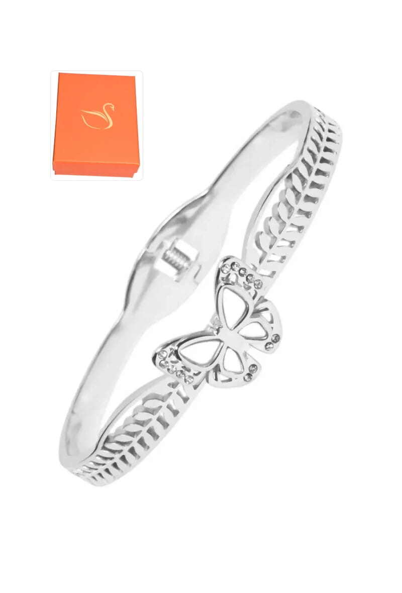 Grossiste Emma Fantaisies - Coffret cadeaux jonc papillon Argent