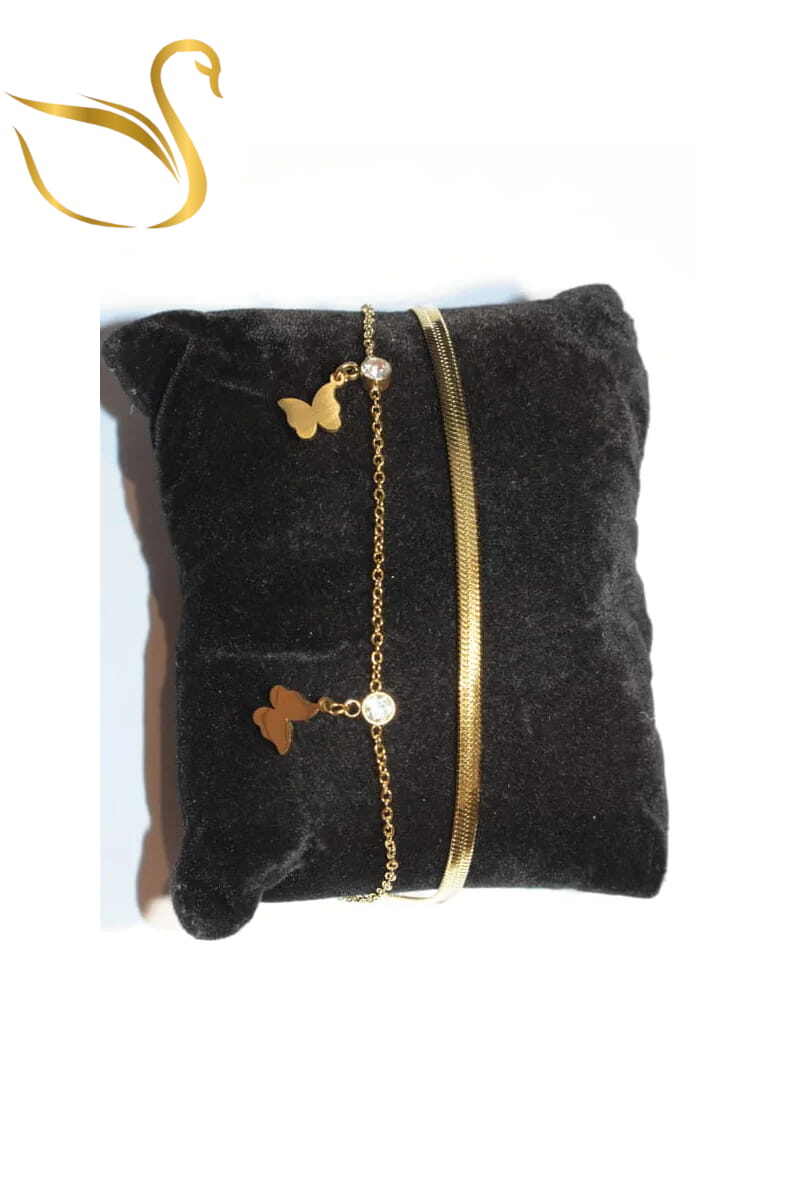 Grossiste Emma Fantaisies - Bracelet papillon Or