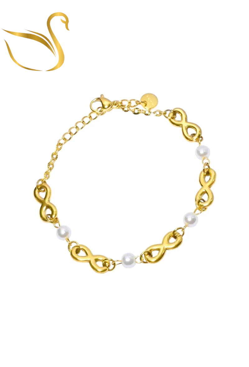 Grossiste Emma Fantaisies - Bracelet infini perle Or