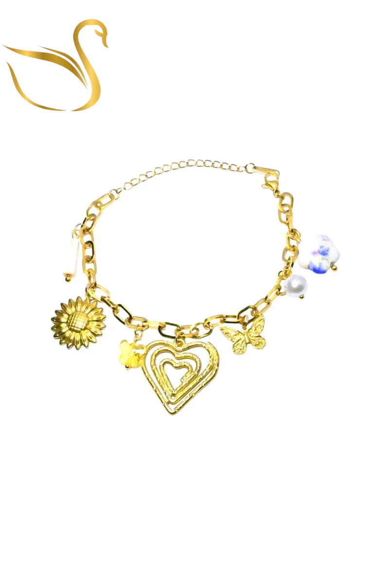 Grossiste Emma Fantaisies - Bracelet breloque coeur Or