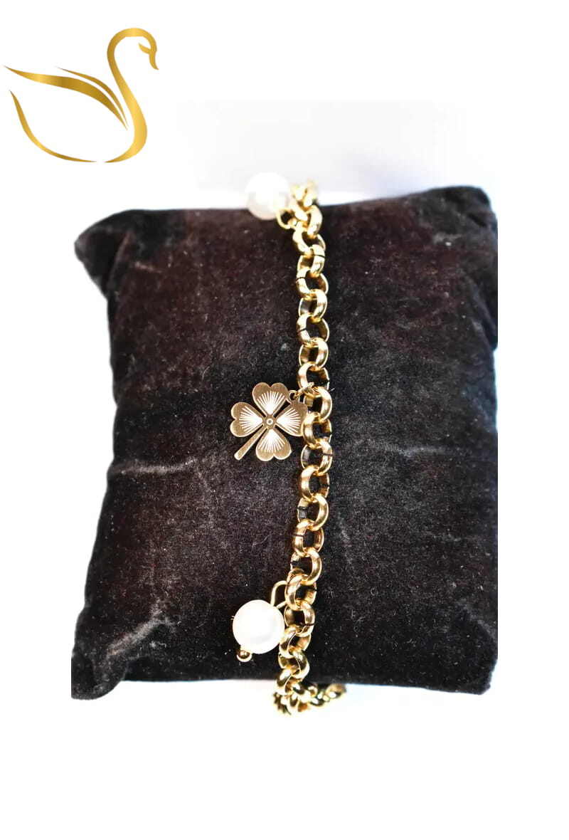 Grossiste Emma Fantaisies - Bracelet tréfle breloque Or