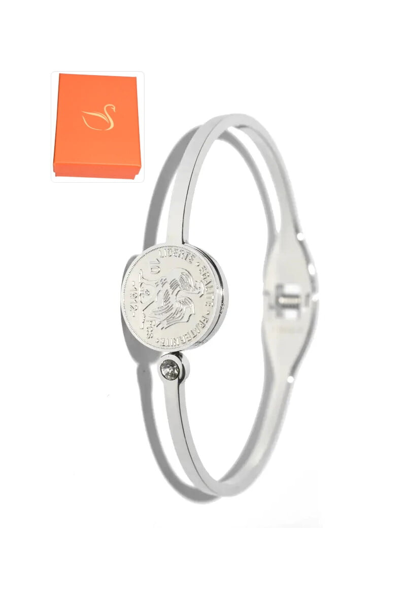 Wholesaler Emma Fantaisies - Gift box bangle rooster queen Liberty Equality Fraternity