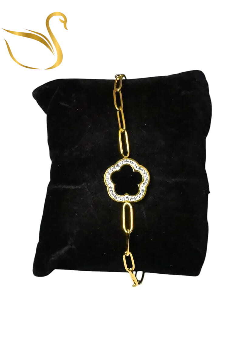 Grossiste Emma Fantaisies - Bracelet fleur Or