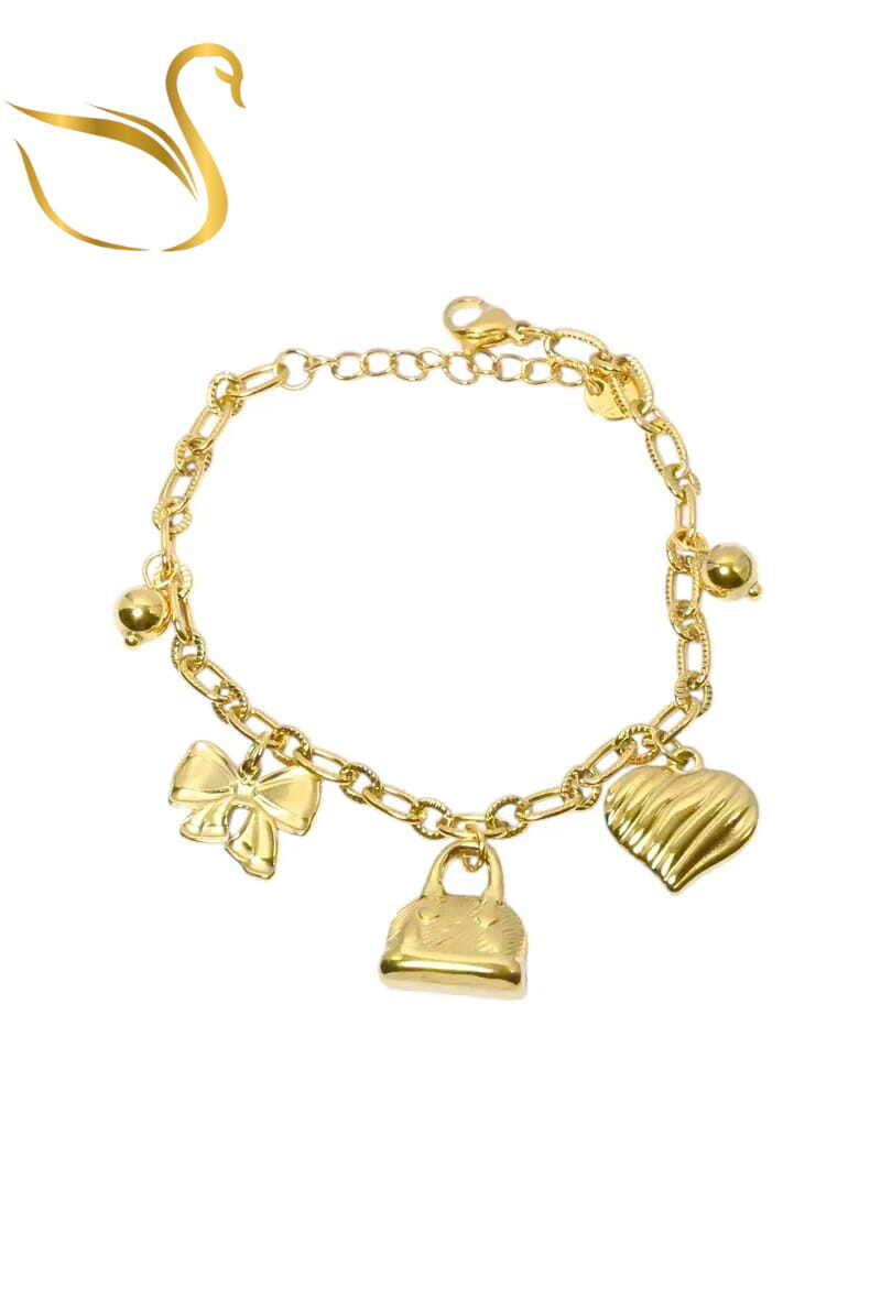 Grossista Emma Fantaisies - Bracciale con ciondoli in oro