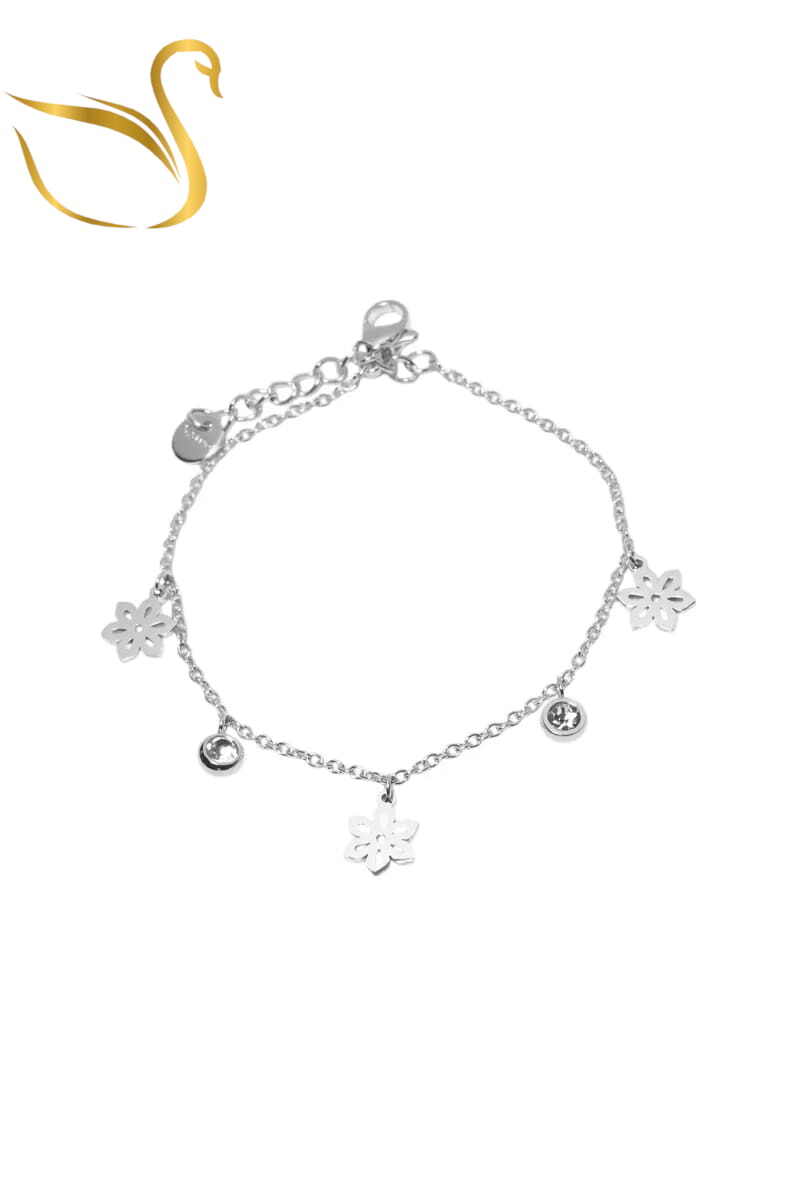 Grossiste Emma Fantaisies - Bracelet fleur Argent
