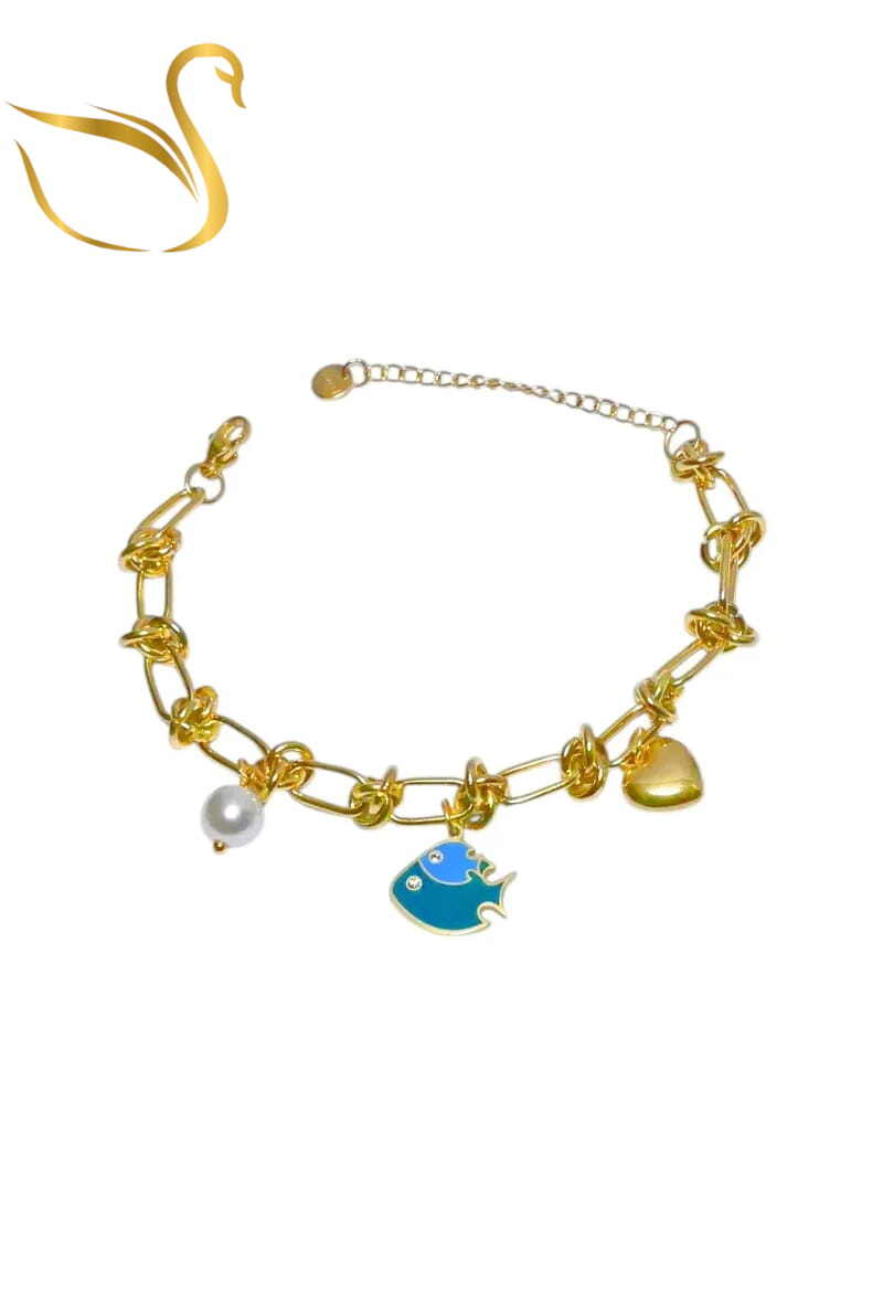Grossiste Emma Fantaisies - Bracelet breloque poisson Or