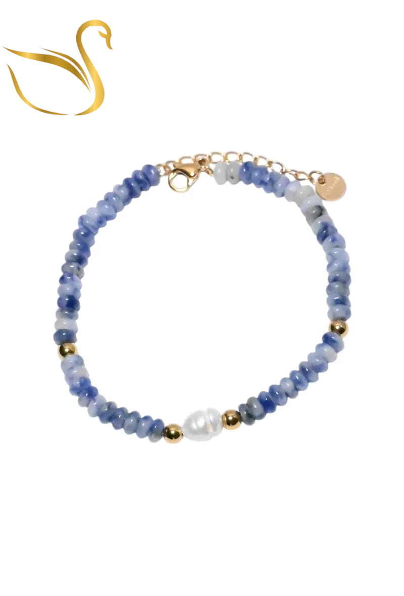 Grossiste Emma Fantaisies - Bracelet pierre minérale perle naturelle Or