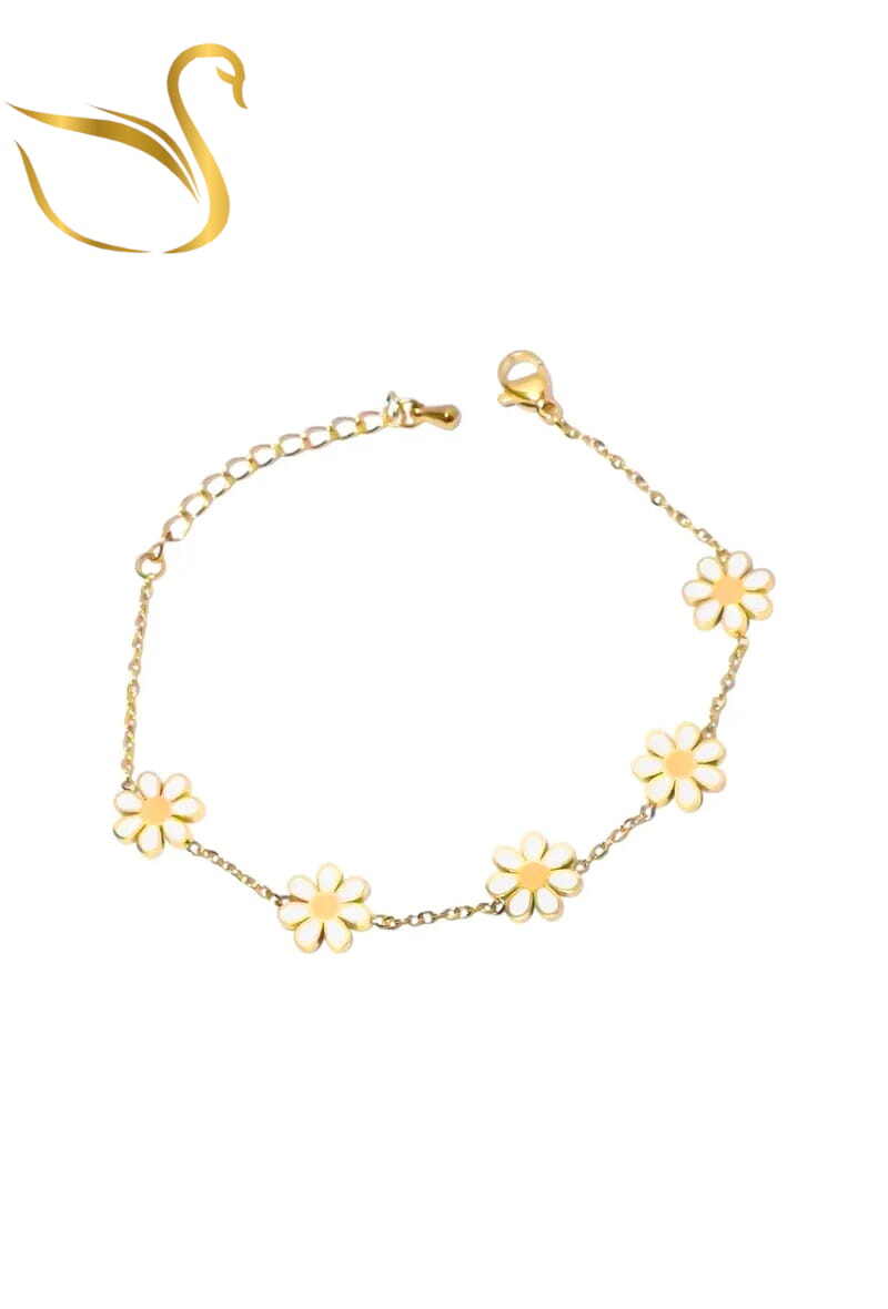 Grossiste Emma Fantaisies - Bracelet fleur Or