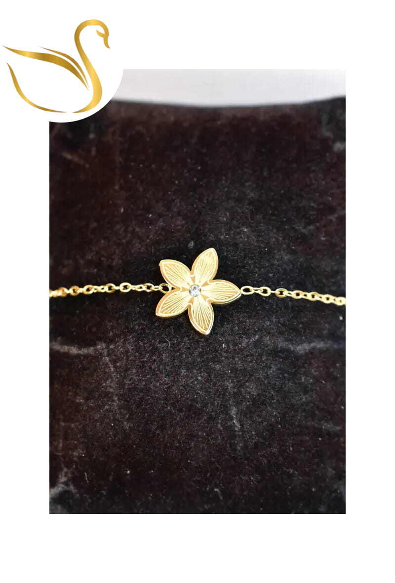 Grossiste Emma Fantaisies - Bracelet fleur Or