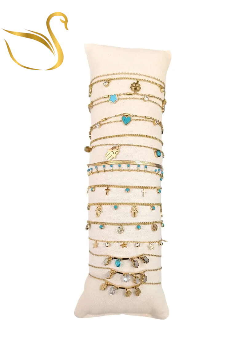 Grossiste Emma Fantaisies - Bracelet en lot avec présentoir Or