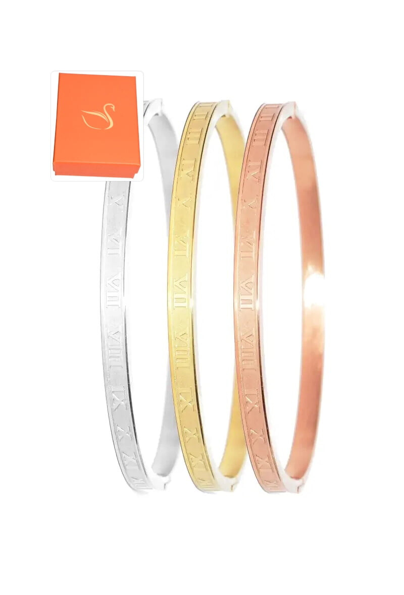 Wholesaler Emma Fantaisies - Gift box with trio bangle Roman numeral
