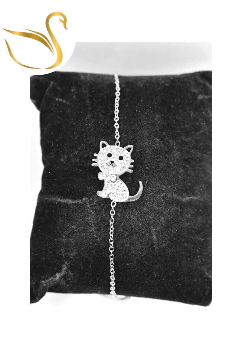 Grossiste Emma Fantaisies - Bracelet chat Argent