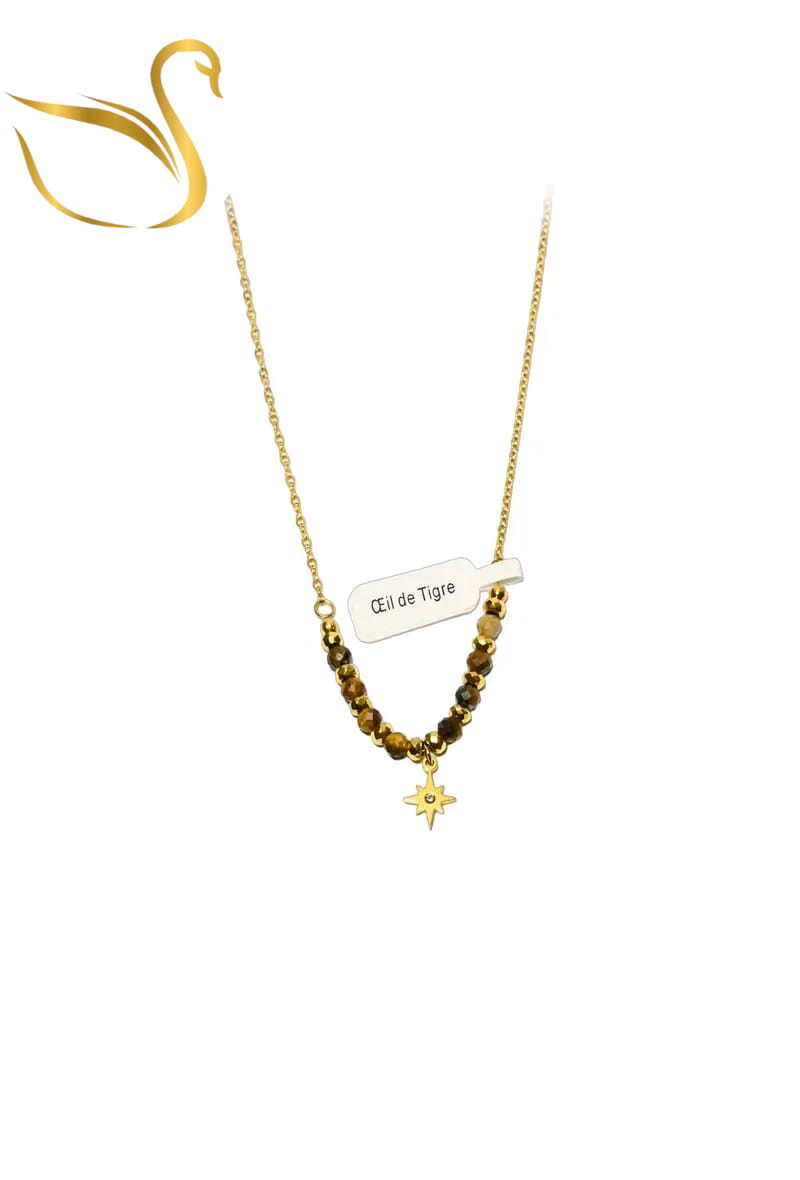 Grossiste Emma Fantaisies - Collier oeil de tigre étoile