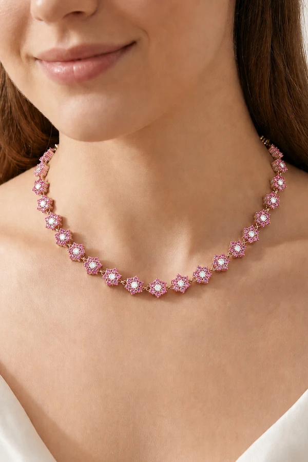 Grossiste Emma Fantaisies - Collier fleurs connecté