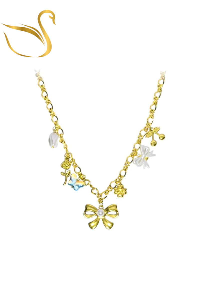 Grossiste Emma Fantaisies - Collier breloque noeud papillon