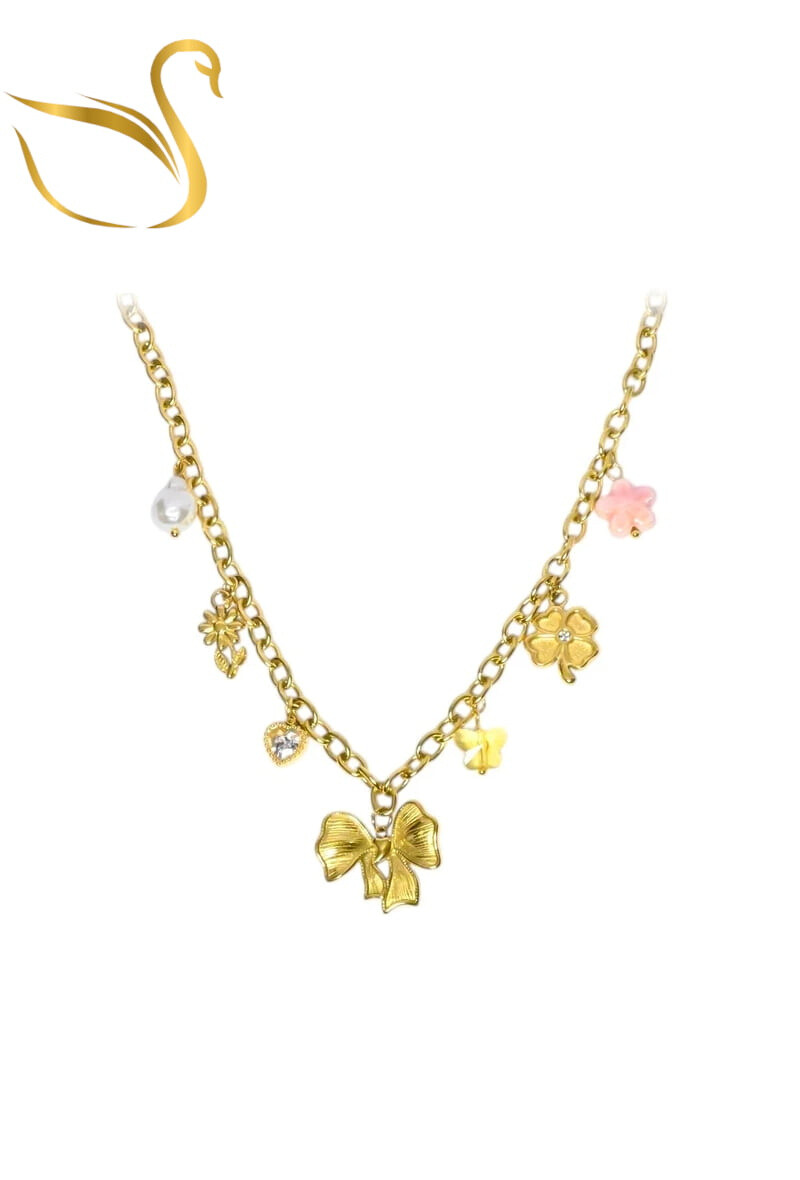 Grossiste Emma Fantaisies - Collier breloque noeud de papillon