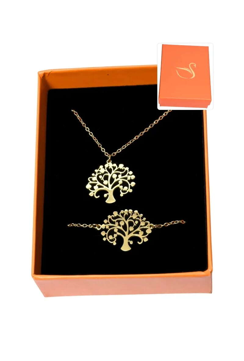 Grossiste Emma Fantaisies - Coffret cadeaux orange parure bijoux arbre de la vie