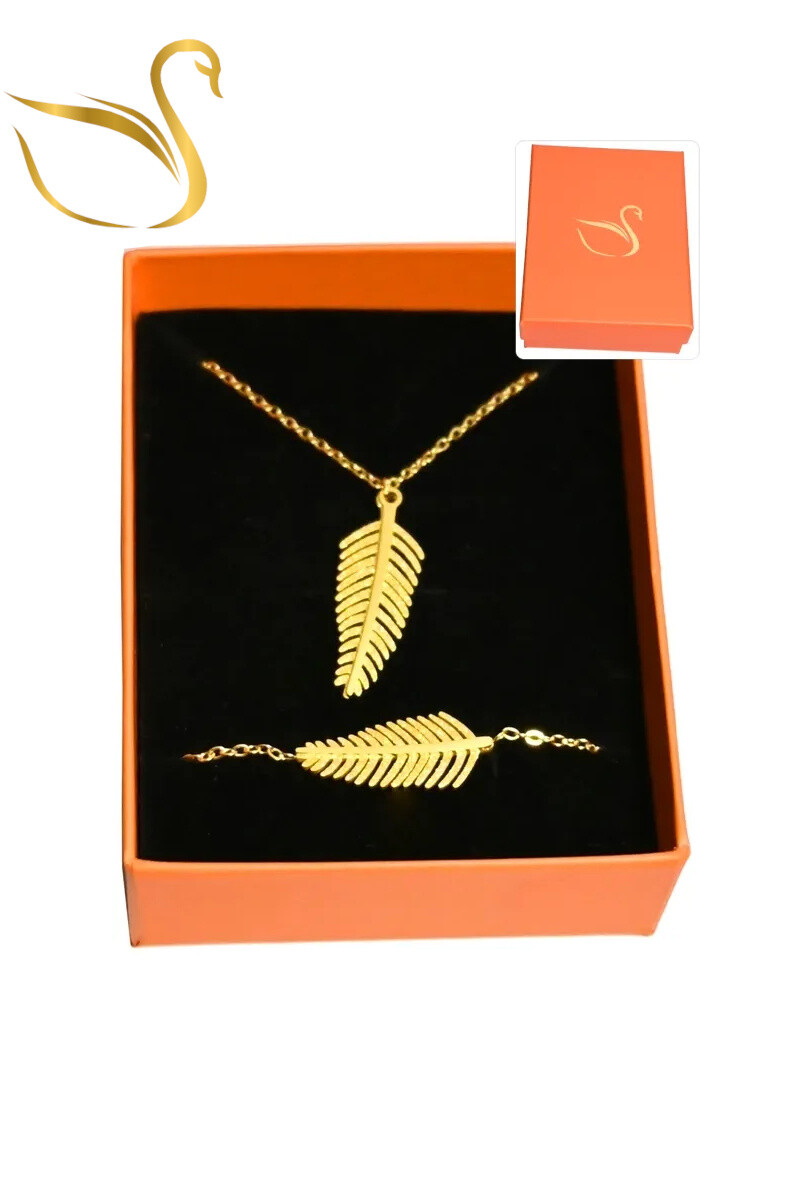 Grossiste Emma Fantaisies - Coffret cadeaux feuille de la vie parure bijoux