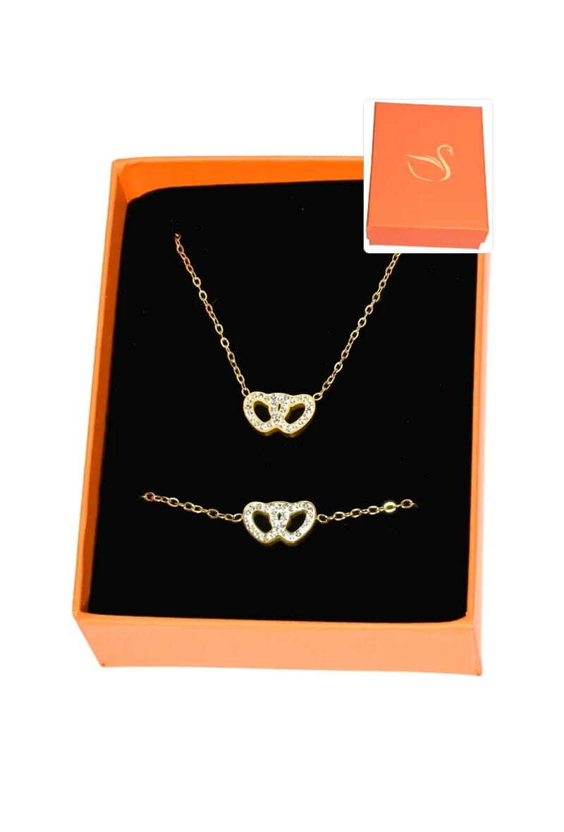 Grossiste Emma Fantaisies - Coffret parure bijoux cadeaux orange coeur