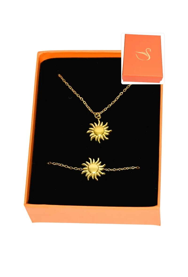 Grossiste Emma Fantaisies - Coffret parure bijoux cadeaux orange soleil