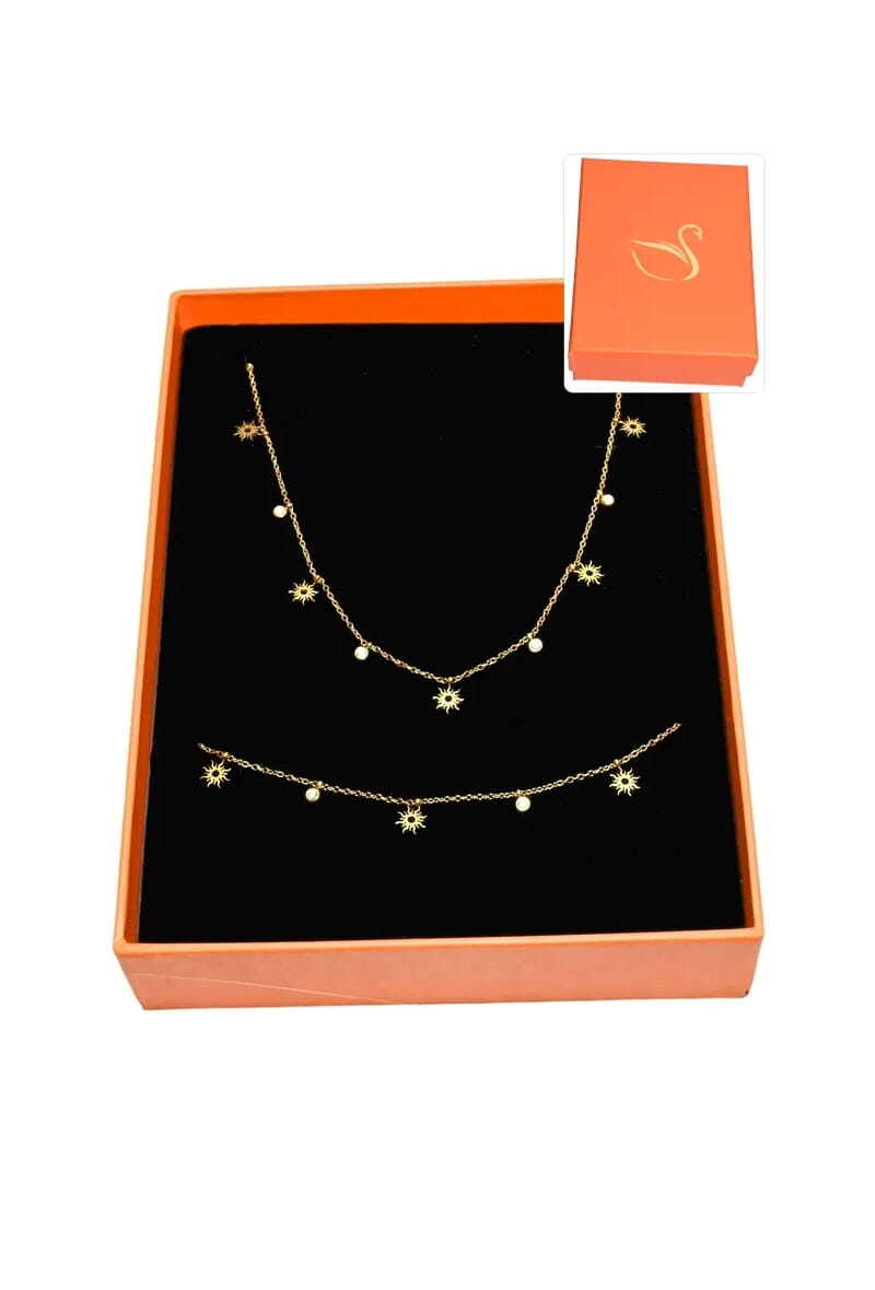 Grossiste Emma Fantaisies - Coffret parure bijoux cadeaux orange soleil