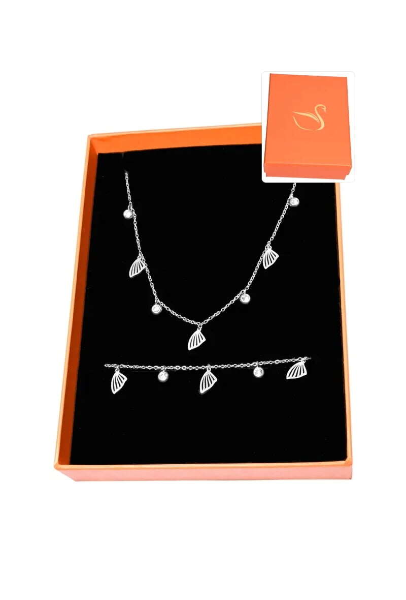 Grossiste Emma Fantaisies - Coffret cadeaux orange parure bijoux feuille