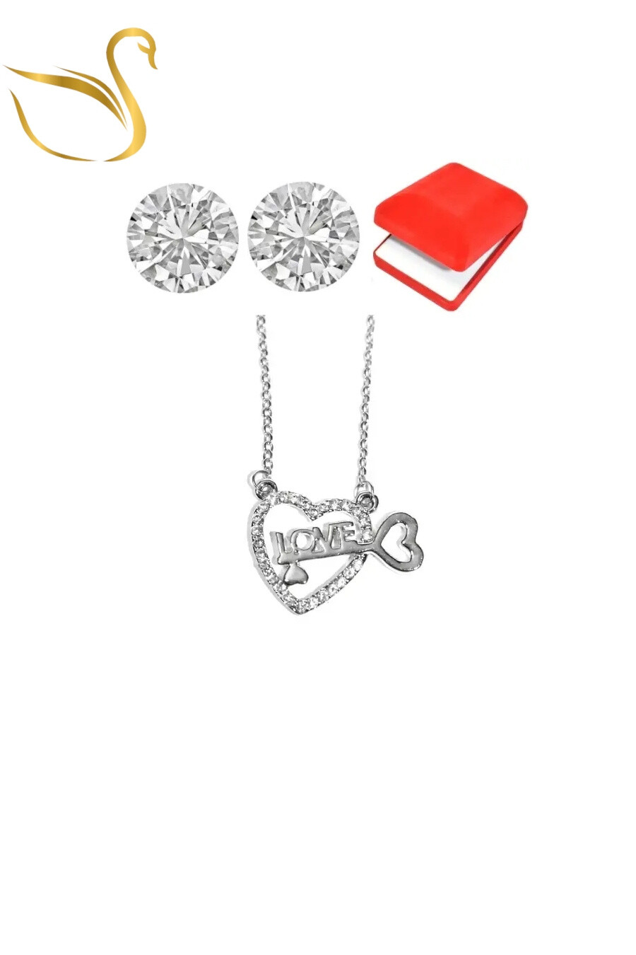 Grossiste Emma Fantaisies - coffret bijoux parures Coeur love Argent